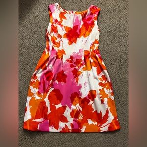 Pink & Orange fit & flair dress